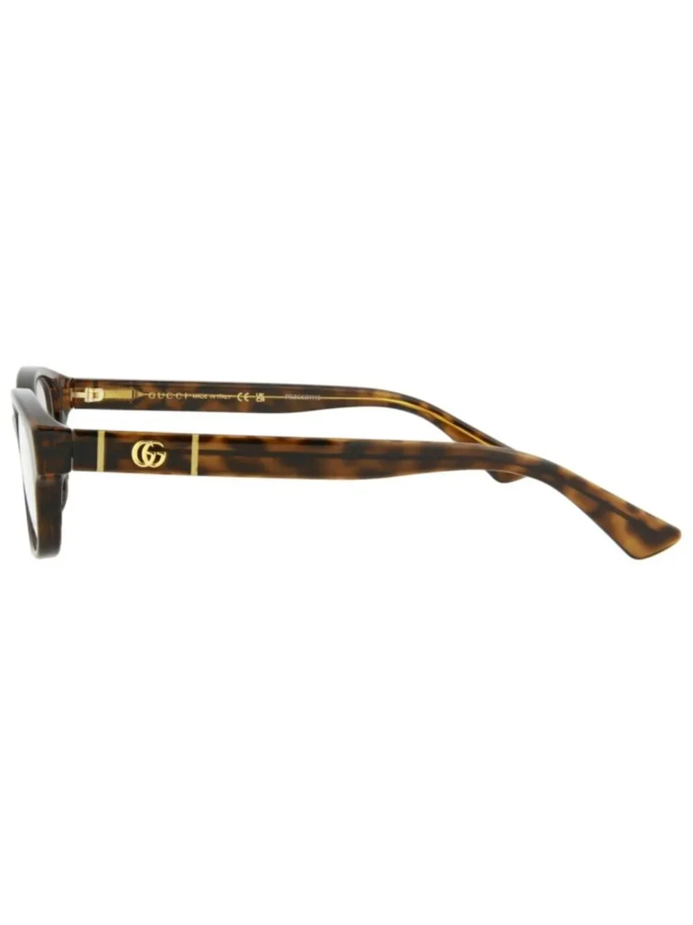 New Gucci Women's Eyeglasses Square Rectangle Injection Frame Havana Havana
